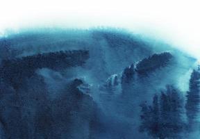 dunkelblaue Wasserfarbe abstrakte Grunge Aquarell Handmalerei Hintergrund auf weiß foto