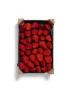 Erdbeere isoliertes Obst mit Scheibe und Blättern isoliert und Sammlungsgemüse auf einem weißen foto