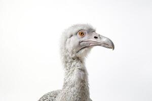 Nahansicht von ein grau Vogel mit Orange Auge foto