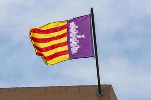 mallorquinische flagge in mallorca spanien. foto