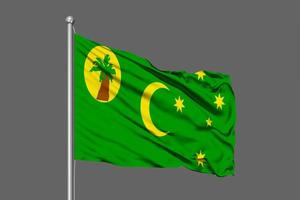 Cocos oder Kieling Islands, die Flagge schwenken foto