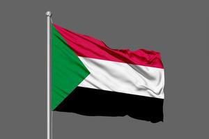 Sudan wehende Flagge Illustration auf grauem Hintergrund foto