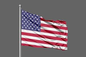 USA schwenkte Flagge Illustration auf grauem Hintergrund foto