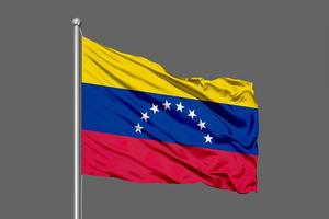 Venezuela wehende Flagge Illustration auf grauem Hintergrund foto