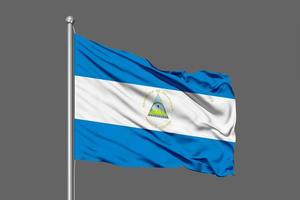 nicaragua wehende flagge abbildung auf grauem hintergrund foto