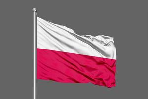 Polen wehende Flagge Illustration auf grauem Hintergrund foto