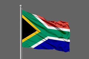 Südafrika wehende Flagge Illustration auf grauem Hintergrund foto