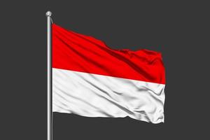 Indonesien wehende Flagge Illustration auf grauem Hintergrund foto