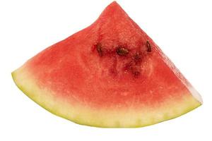 Stück Wassermelone isoliert auf weißem Hintergrund. Wassermelonen-Isolat. foto