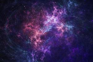 dunkelblauer Nebel funkelt lila Sternenuniversum im Weltraum horizontale Galaxie im Weltraum. foto