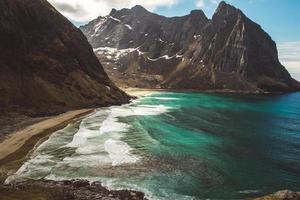 Norwegen Berge und Landschaften auf den Lofoten foto