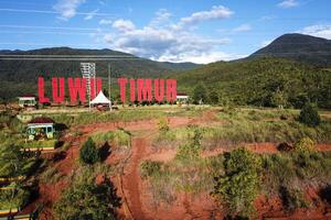 Osten luwu, Indonesien, März 15 2020. Osten luwu Monument gesehen über, im Süd Sulawesi, Indonesien foto