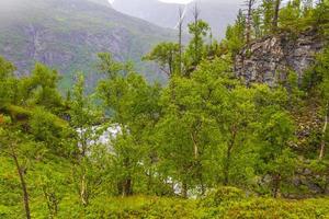 schöner türkisfarbener fluss wasserfall vettisfossen utladalen norwegen. schönsten Landschaften. foto