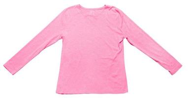 blassrosa Pastell Sport leeres Sweatshirt isoliert auf weiß, rosa Sweatshirt auf weißem Hintergrund foto