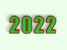 Frohes neues Jahr 2022. 3D gerendertes Bild foto