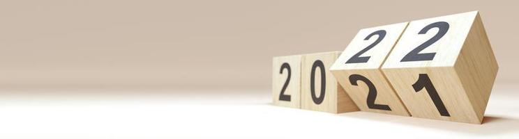 Frohes neues Jahr Hintergrund. Ziele für 2022. 3D-Darstellung foto