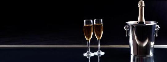 Silvesterfeier Hintergrund mit Champagner