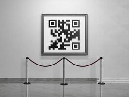 Konzept der digitalen Kunst und NFTs in einem Museum foto