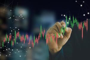 Candlestick-Diagramm-Diagramm Autohandel, Business Finance Investment Börse Konzept Hintergrund. foto