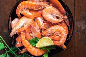 Garnelen Essen Meeresfrüchte gesunde Mahlzeit Essen Hintergrund