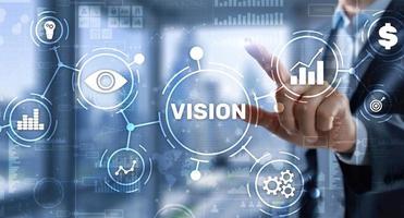 Vision Richtung zukünftige Geschäftsinspiration Motivationskonzept