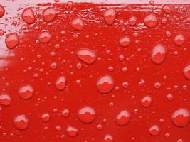 Regentropfen auf Rot foto