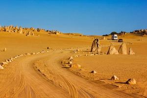 die gipfel des nambung nationalparks sind erstaunliche natürliche kalksteinstrukturen, von denen einige bis zu fünf meter hoch sind. West-Australien. foto