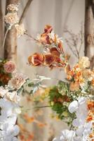 brauner Vintage-Hochzeitsblumenhintergrund foto
