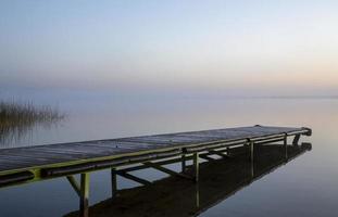 Sonnenaufgang Nordsee Dock foto