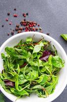 Salatteller grüne Blätter mischen gesunde Mahlzeit veganes oder vegetarisches Essen