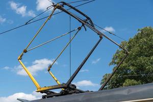 Oberleitungssystem. Elektrische Kraftübertragung, Detail foto