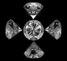 Diamanten auf schwarzer Oberfläche foto