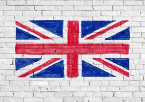 Flagge des Vereinigten Königreichs uk alias Union Jack an der Wand gemalt foto