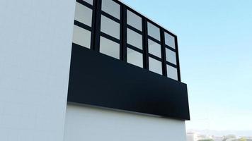 3D-gerendertes Firmenlogo-Mockup-Schild Fassadengebäude foto