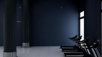 3D-Rendering Modernes Fitnessstudio Logo-Mockup für den Fitnessraum