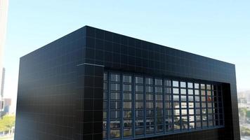 3D gerendertes Firmenlogo Mockup Schild Fassade Gebäude foto