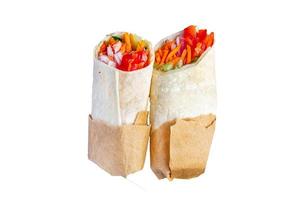 shawarma gemüse döner burrito füllung burrito veggie pita vegetarisches brot foto