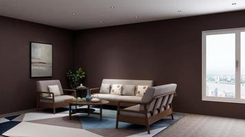 3D-Rendering Executive Lounge Wandmodell Design foto