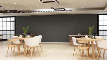 3D-Rendering minimalistisches Restaurant oder Café für Firmenlogo-Mockup foto