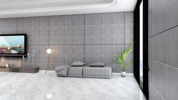 3D-Rendering Executive Lounge Wandmodell Design foto