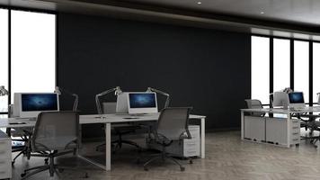 3D-Rendering-Bürodesign - Innenwandmodell des Managerraums foto