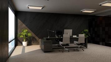 3D-Rendering Büroleiterraum für Firmenlogo-Modell foto