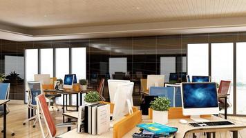 3D-Rendering-Bürodesign - Innenwandmodell des Managerraums foto