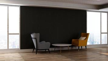 3D-Rendering Executive Lounge Wandmodell Design foto