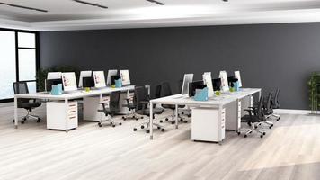 3D-Rendering-Bürodesign - Innenwandmodell des Managerraums foto