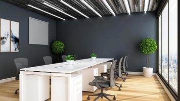 3D-Render-Büroinnenarchitektur - Besprechungsraum für Führungskräfte foto