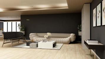 3D-Rendering Executive Lounge Wandmodell Design foto