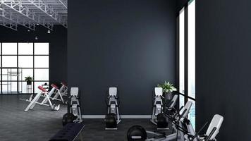 3D-Render modernes Fitness- oder Fitnessraum-Wandmodell foto