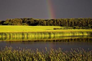 Sturmwolken Präriehimmel Regenbogen foto