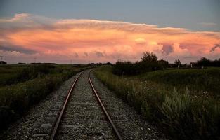 Gewitterwolken Saskatchewan Sonnenuntergang foto